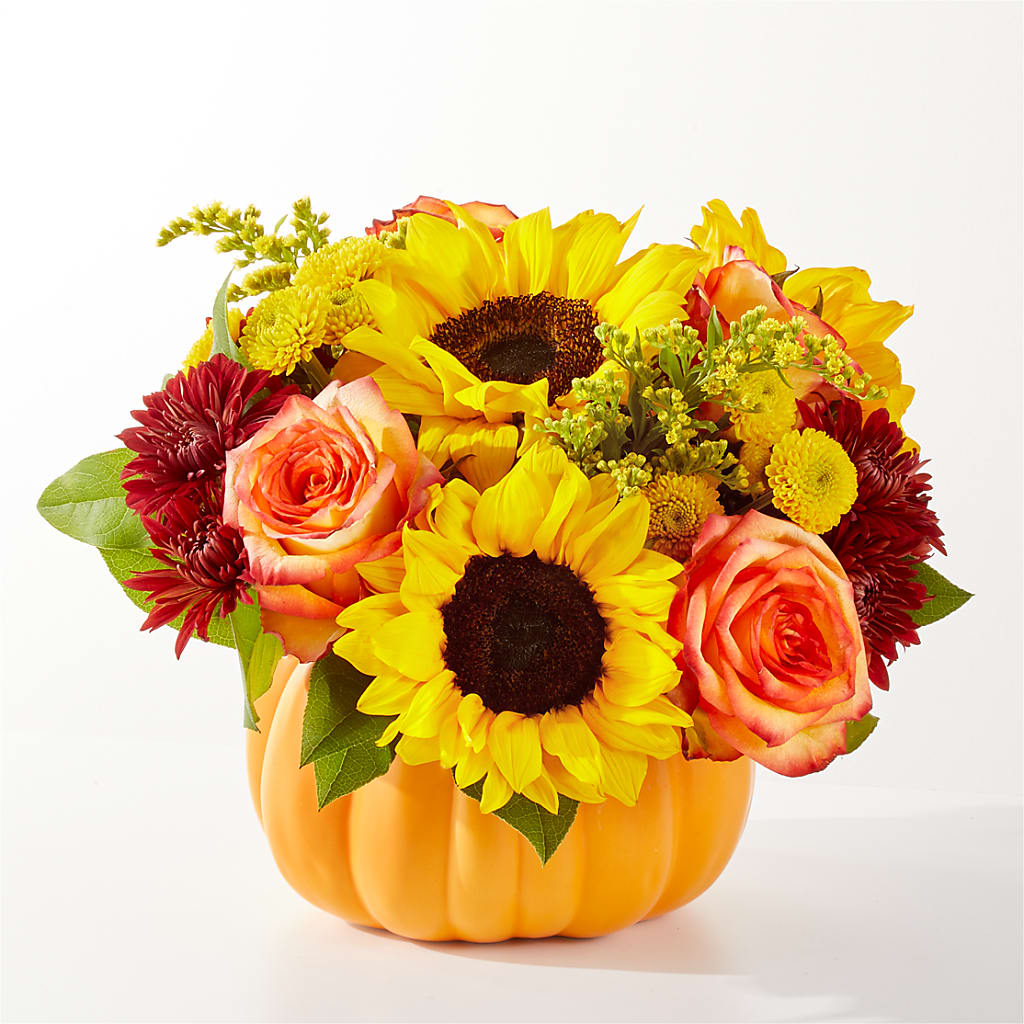 Golden Gourd Pumpkin Bouquet – FUJI'S ALADDIN FLOWERS, National City CA