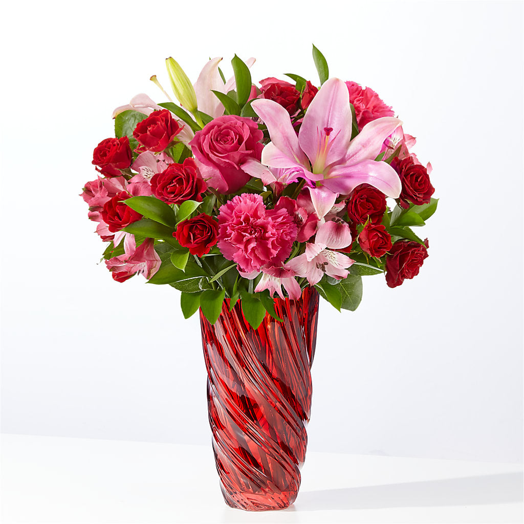 In Love Bouquet with Luxe Swirl Vase – FUJI'S ALADDIN FLOWERS, National City CA