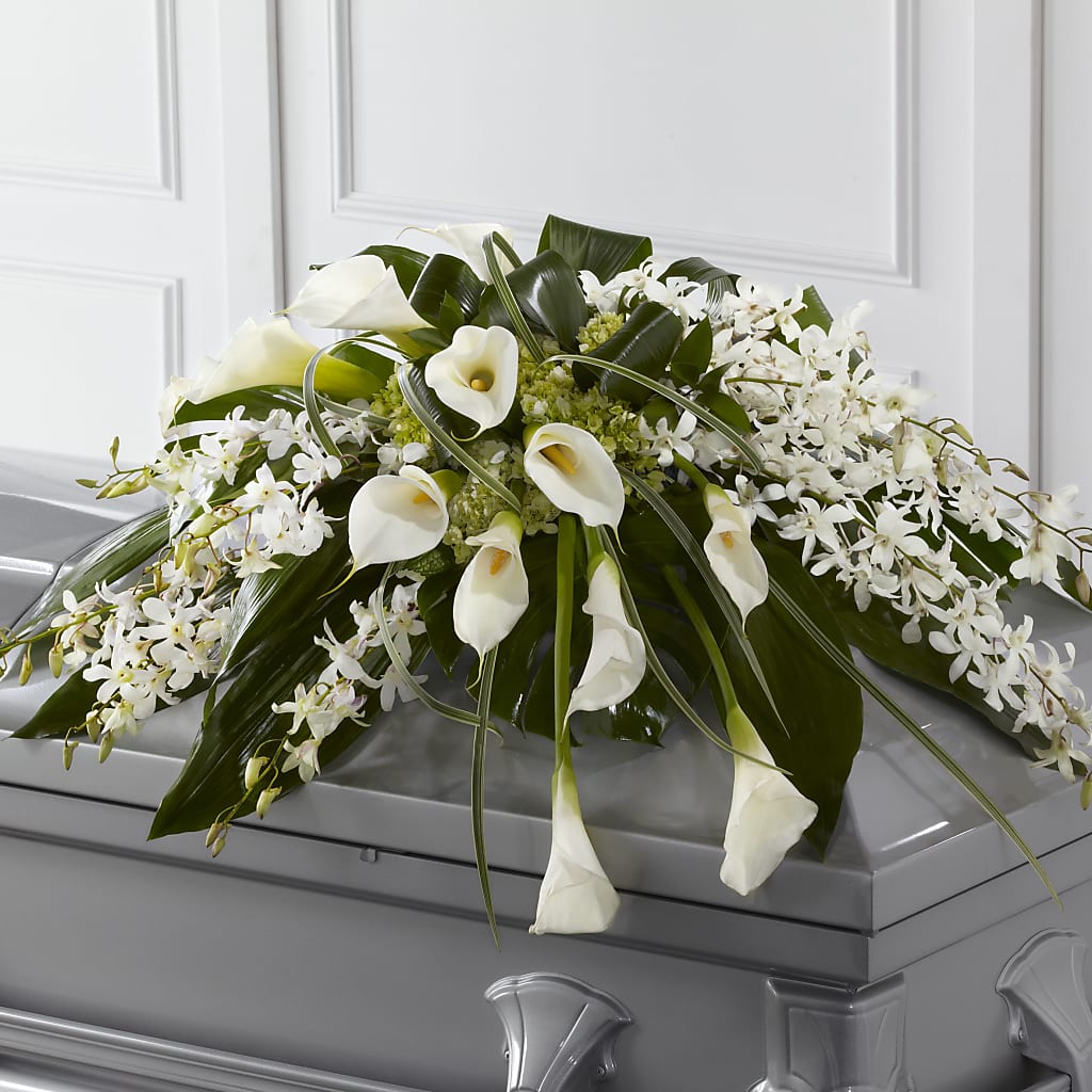 Angel Wings Casket Spray – FUJI'S ALADDIN FLOWERS, National City CA