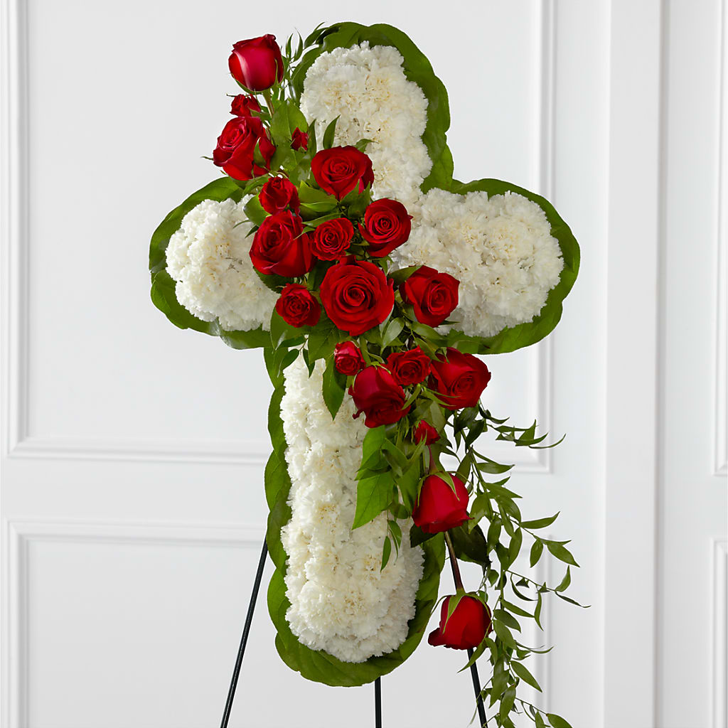 Floral Cross Easel – FUJI'S ALADDIN FLOWERS, National City CA