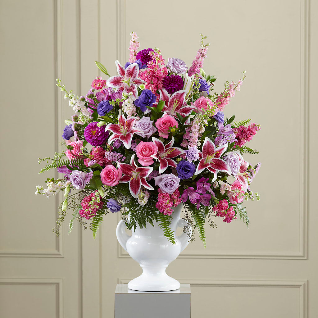 Peaceful Tribute Arrangement – FUJI'S ALADDIN FLOWERS, National City CA