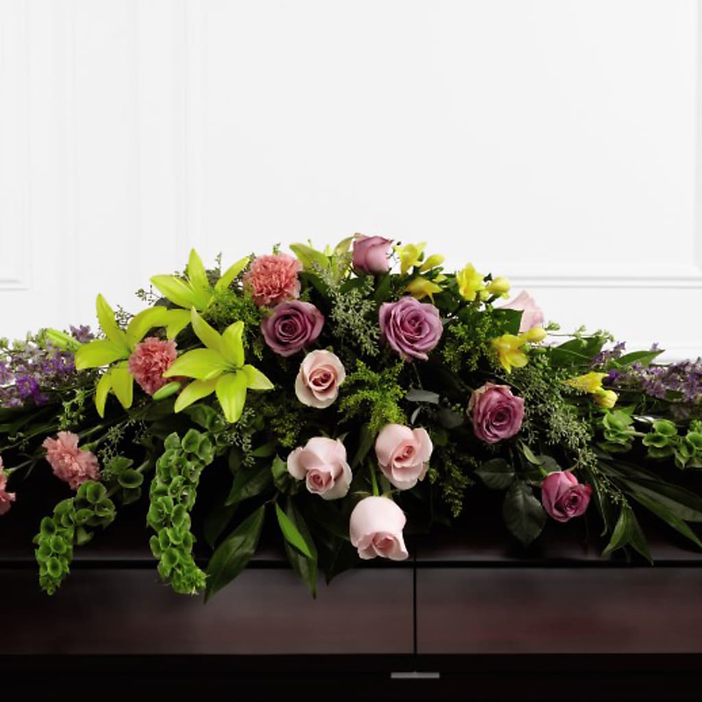 Forever Beloved Casket Spray – FUJI'S ALADDIN FLOWERS, National City CA