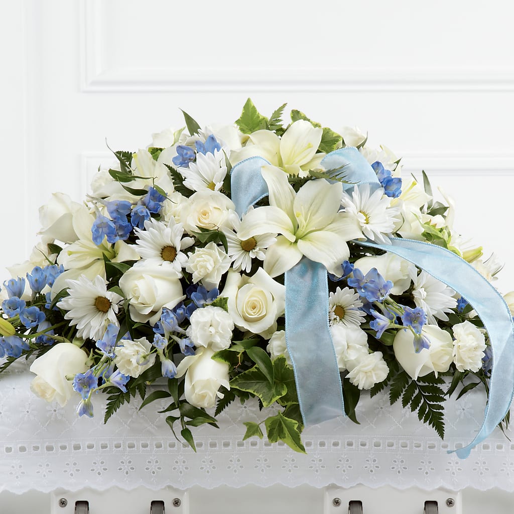 Tender Treasure Casket Spray – FUJI'S ALADDIN FLOWERS, National City CA