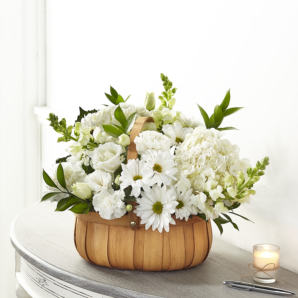Pure Ivory Basket – FUJI'S ALADDIN FLOWERS, National City CA