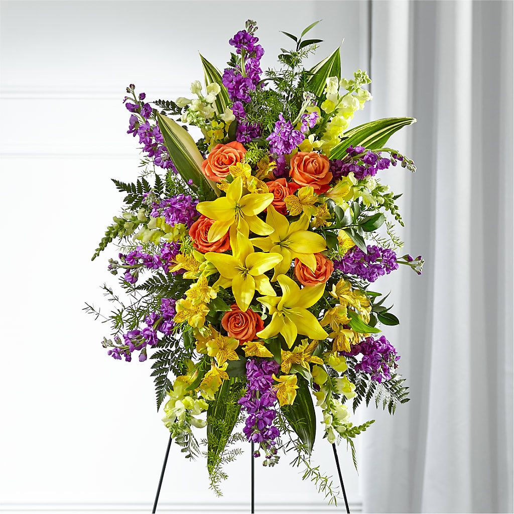 Thoughtful Prayers Standing Spray – FUJI'S ALADDIN FLOWERS, National City CA