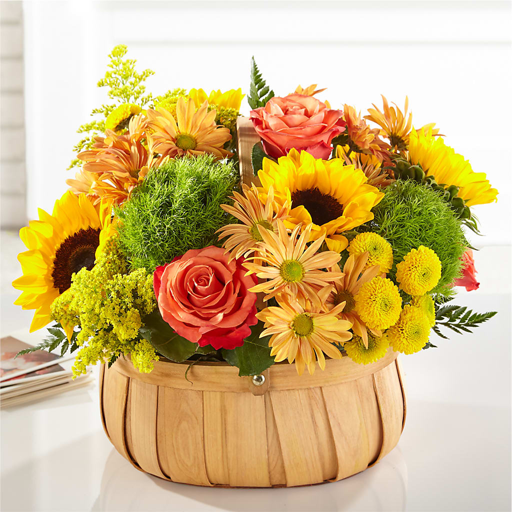Harvest Sunflower Basket – FUJI'S ALADDIN FLOWERS, National City CA