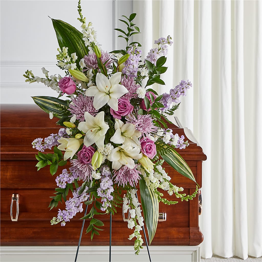 Grateful Hearts Standing Spray – FUJI'S ALADDIN FLOWERS, National City CA