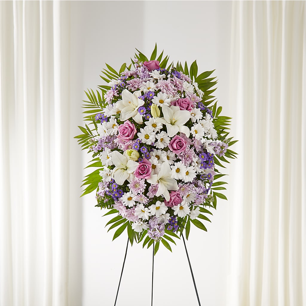 Surrounded by Love Standing Spray – FUJI'S ALADDIN FLOWERS, National City CA