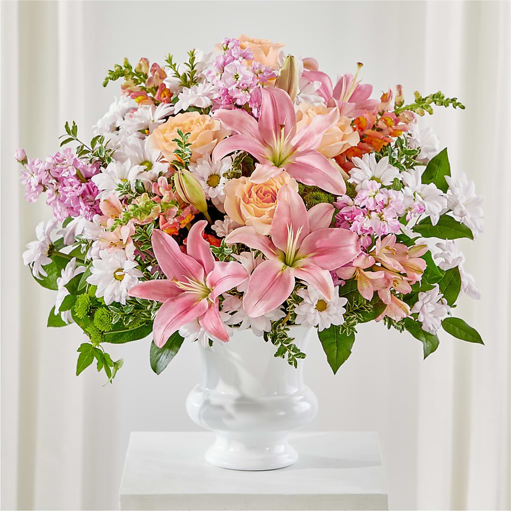 Heartfelt Gesture Urn Arrangement – FUJI'S ALADDIN FLOWERS, National City CA