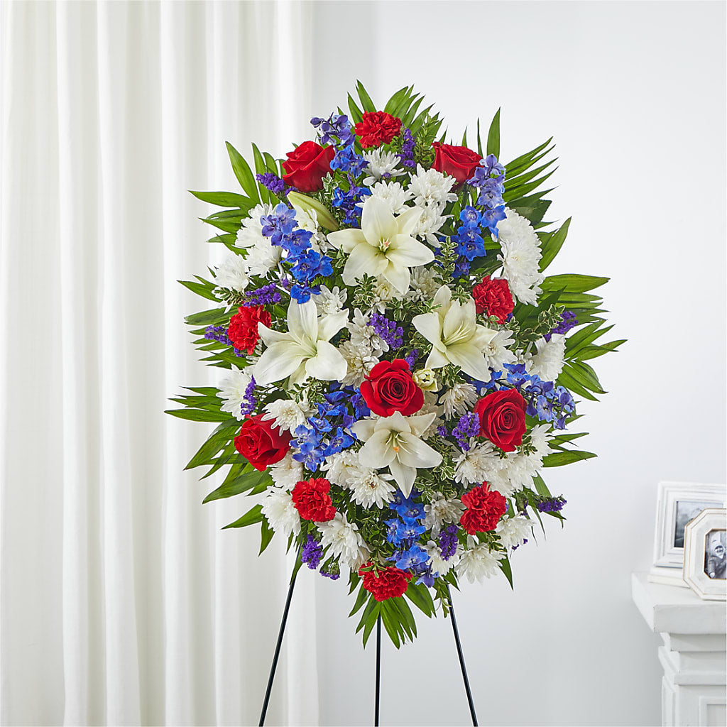 Cherished Service Standing Spray – FUJI'S ALADDIN FLOWERS, National City CA