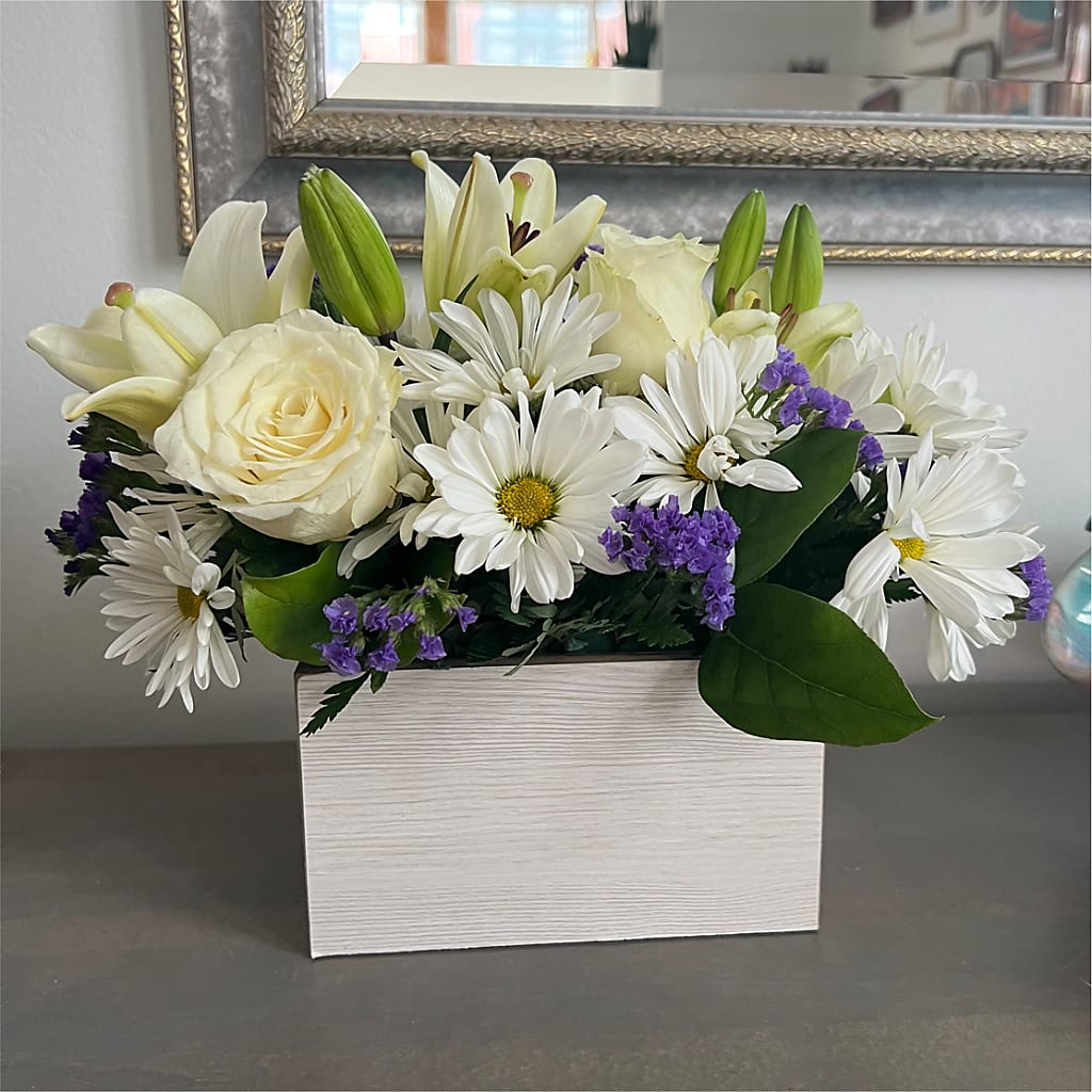 Beyond Blue Box Bouquet – FUJI'S ALADDIN FLOWERS, National City CA