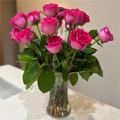 Long Stem Pink Rose Bouquet – FUJI'S ALADDIN FLOWERS, National City CA