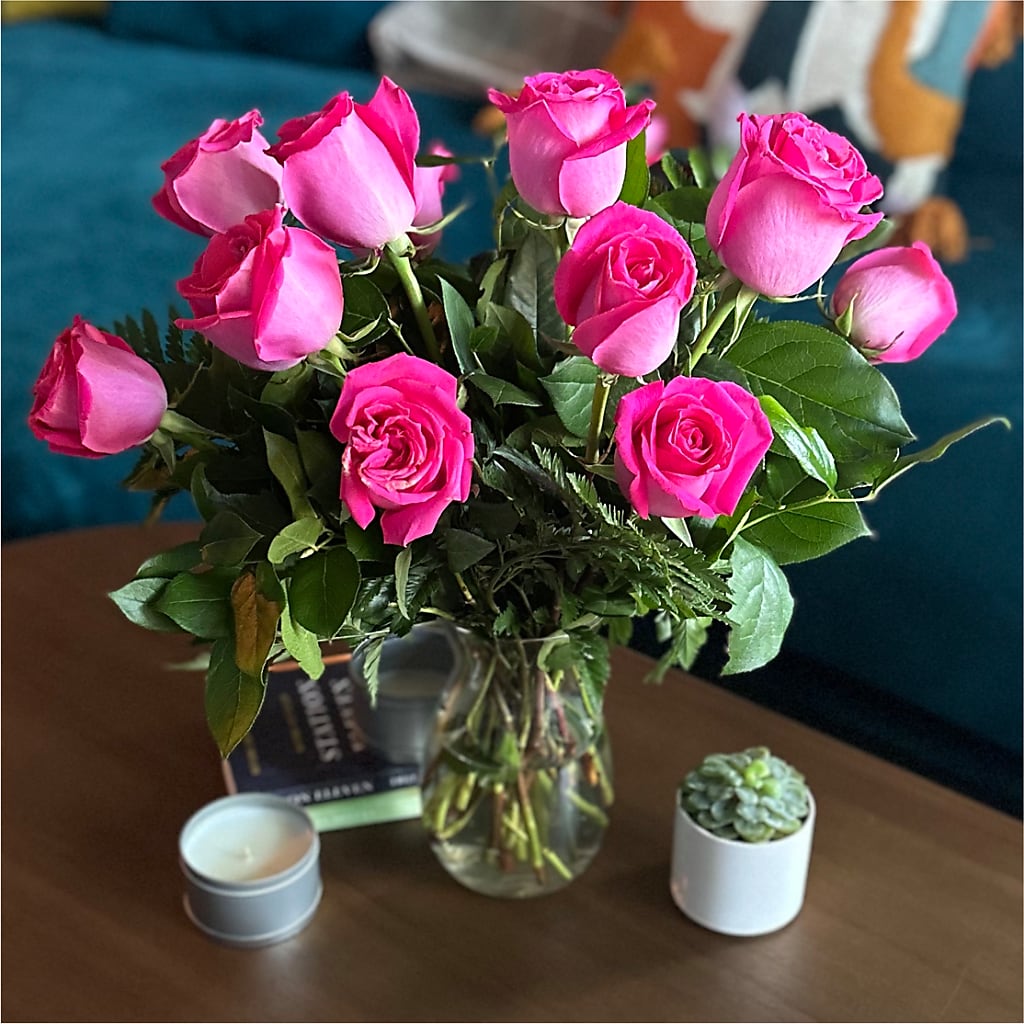 Long Stem Pink Rose Bouquet – FUJI'S ALADDIN FLOWERS, National City CA