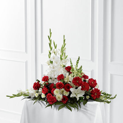 Crimson & White Arrangement – FUJI'S ALADDIN FLOWERS, National City CA