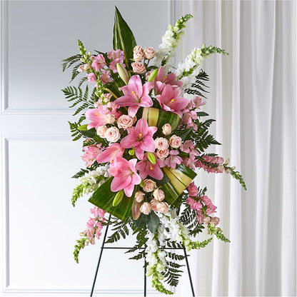 Elegant Embrace Standing Spray – FUJI'S ALADDIN FLOWERS, National City CA