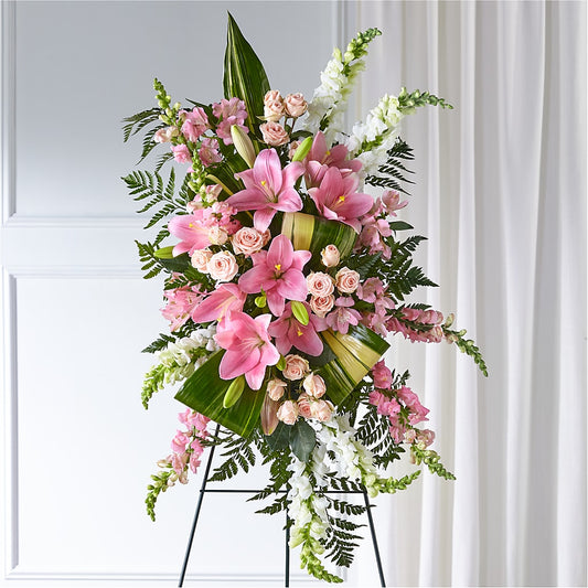 Elegant Embrace Standing Spray – FUJI'S ALADDIN FLOWERS, National City CA