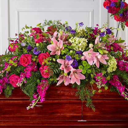 Radiant Tribute Casket Spray – FUJI'S ALADDIN FLOWERS, National City CA