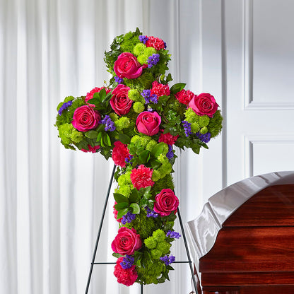 Tribute Rose Floral Cross – FUJI'S ALADDIN FLOWERS, National City CA