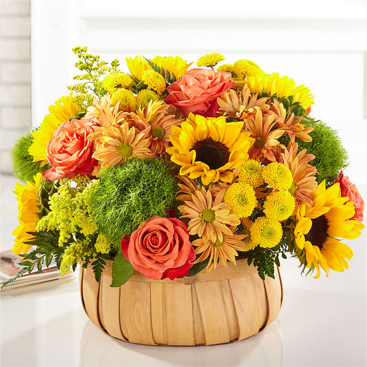 Harvest Sunflower Basket – FUJI'S ALADDIN FLOWERS, National City CA