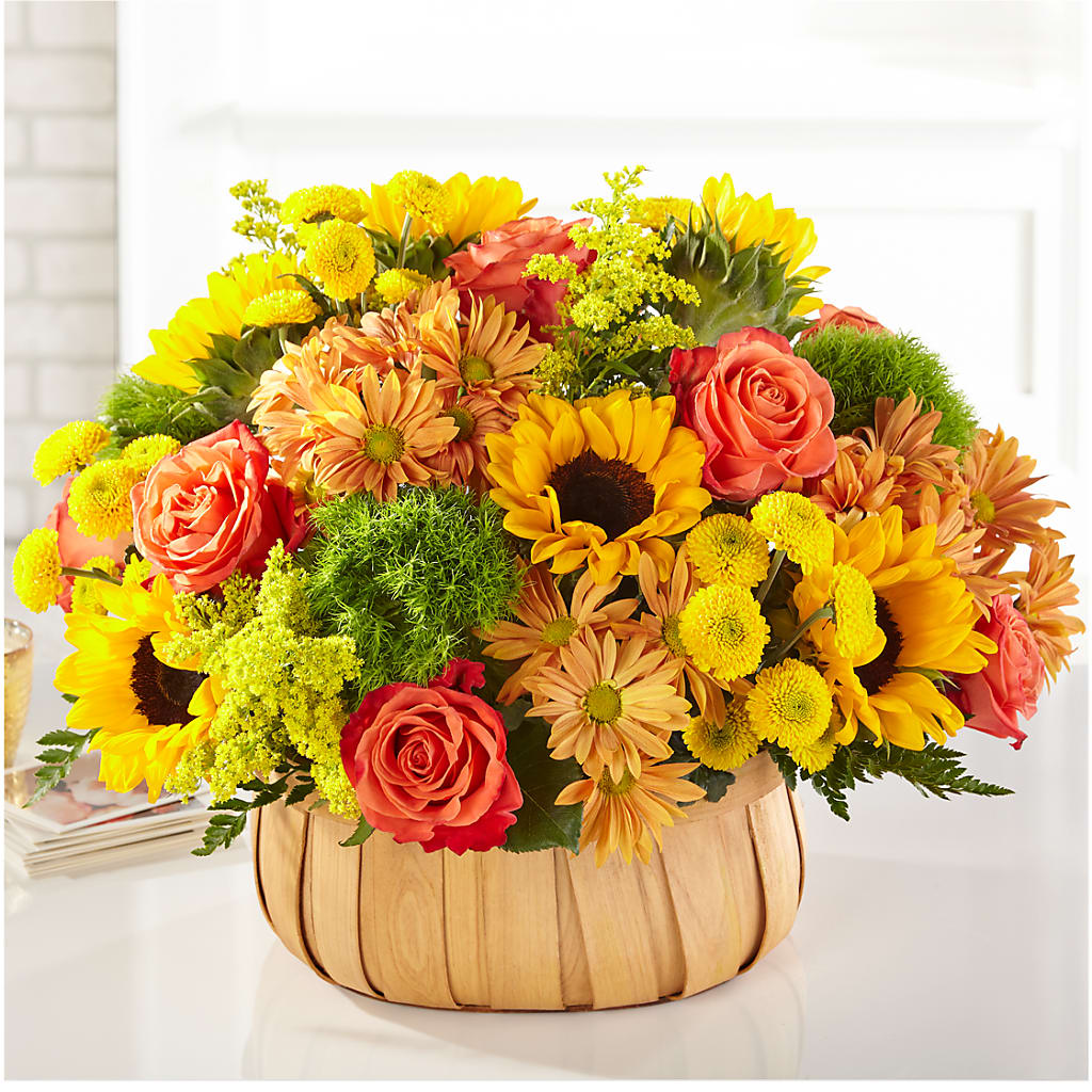 Harvest Sunflower Basket – FUJI'S ALADDIN FLOWERS, National City CA
