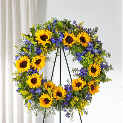 Bright Rays Wreath – FUJI'S ALADDIN FLOWERS, National City CA
