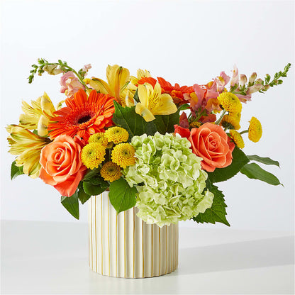 Autumn Sunshine Bouquet with Ivory Vase – FUJI'S ALADDIN FLOWERS, National City CA