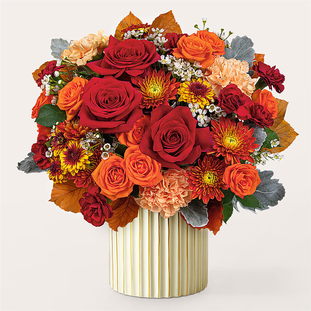 Merlot Bouquet with Ivory Vase – FUJI'S ALADDIN FLOWERS, National City CA