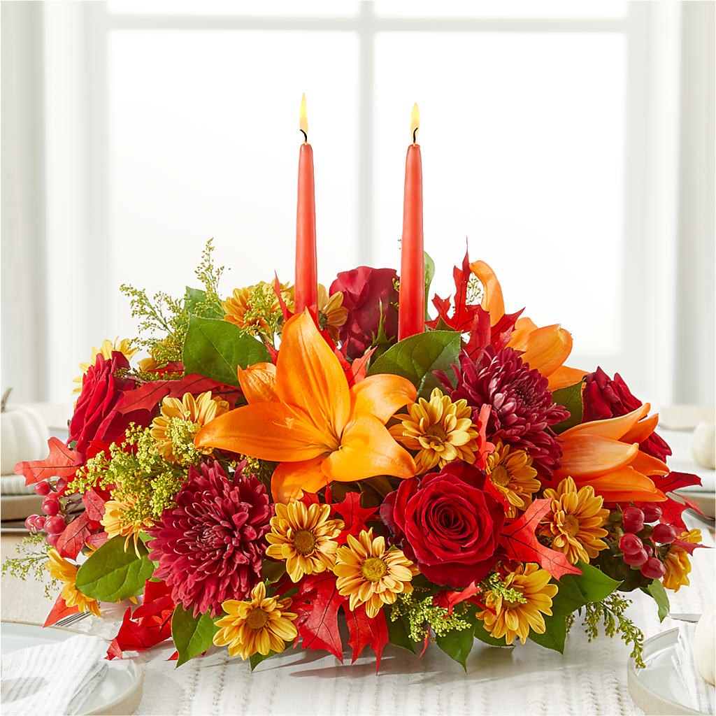 Autumn's Embrace Centerpiece – FUJI'S ALADDIN FLOWERS, National City CA