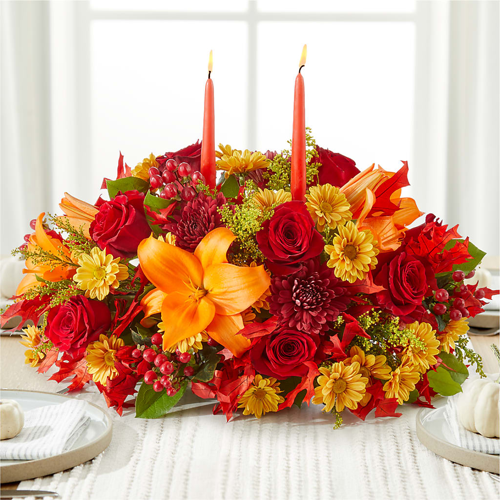 Autumn's Embrace Centerpiece – FUJI'S ALADDIN FLOWERS, National City CA