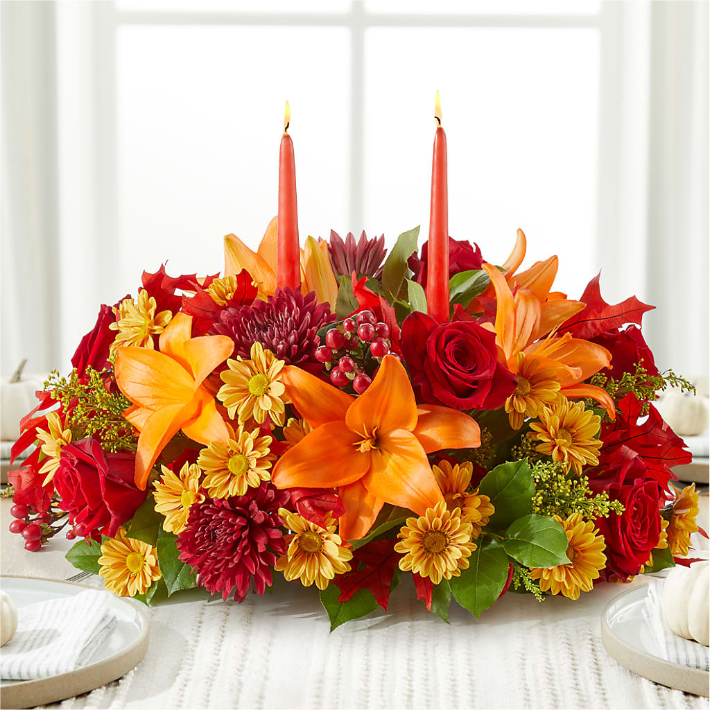 Autumn's Embrace Centerpiece – FUJI'S ALADDIN FLOWERS, National City CA